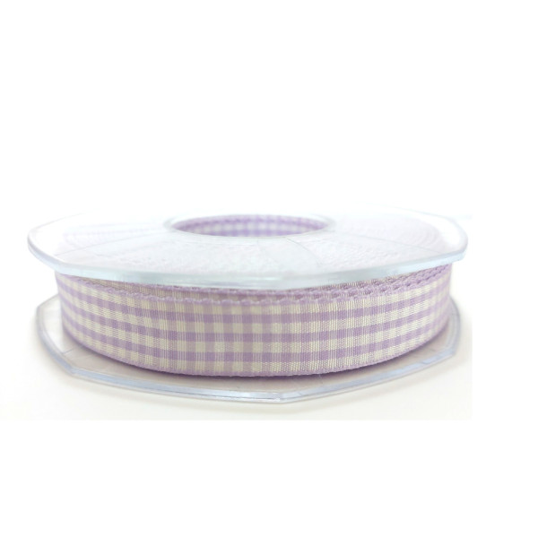 Vichy Ribbon - Width 15 mm - Color Lilac